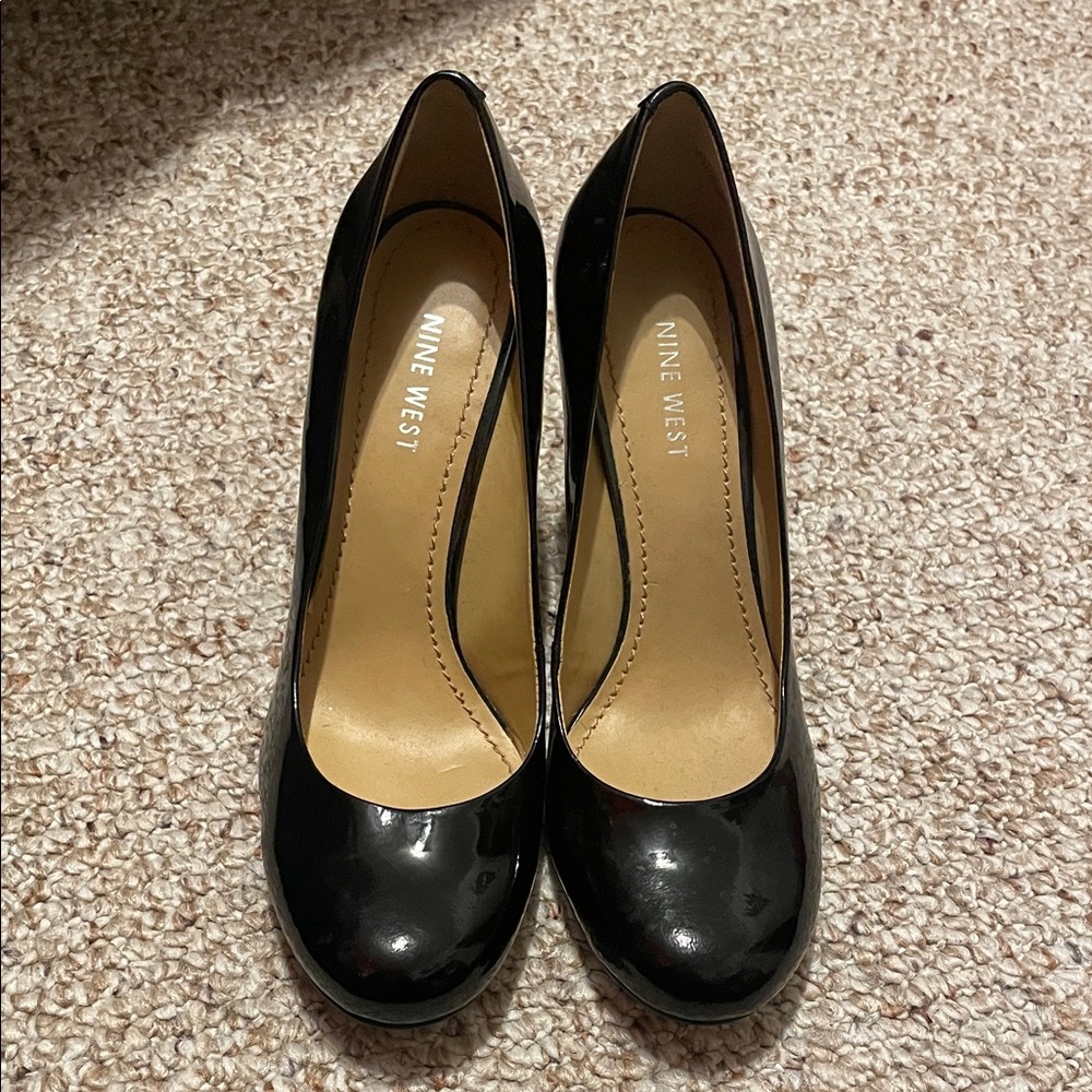 Nine West Black Patent Heels